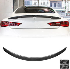 AeroBon Real Carbon Fiber Trunk Spoiler Compatible with 2017-2023 Infiniti Q60 Q60S Coupe Spoiler (JP Style)