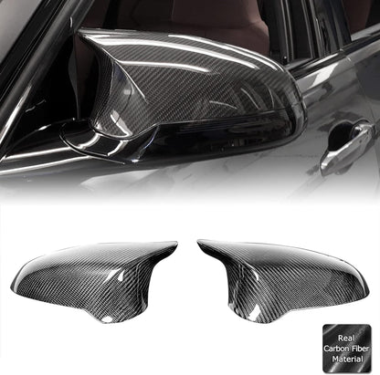AeroBon Real Carbon Fiber Side Mirror Covers Compatible with 2014-2020 BMW F80 M3 / F82 M4 / F83 M4 Mirror Caps (Replacement Style)