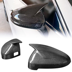 AeroBon Real Carbon Fiber Side Mirror Covers Compatible with 2017-2024 Audi A4 S4 (B9) Sedan, A5 S5 RS5 (B9) Sportback and Coupe Mirror Caps with Lane Assist