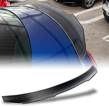 AeroBon Real Carbon Fiber Trunk Spoiler Compatible with 2008-2011 Audi A4 B8 Sedan Spoiler (H Style)
