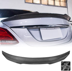 AeroBon Real Carbon Fiber Trunk Spoiler Compatible with 2015-2021 Mercedes C Class W205 Sedan Spoiler (H Style)