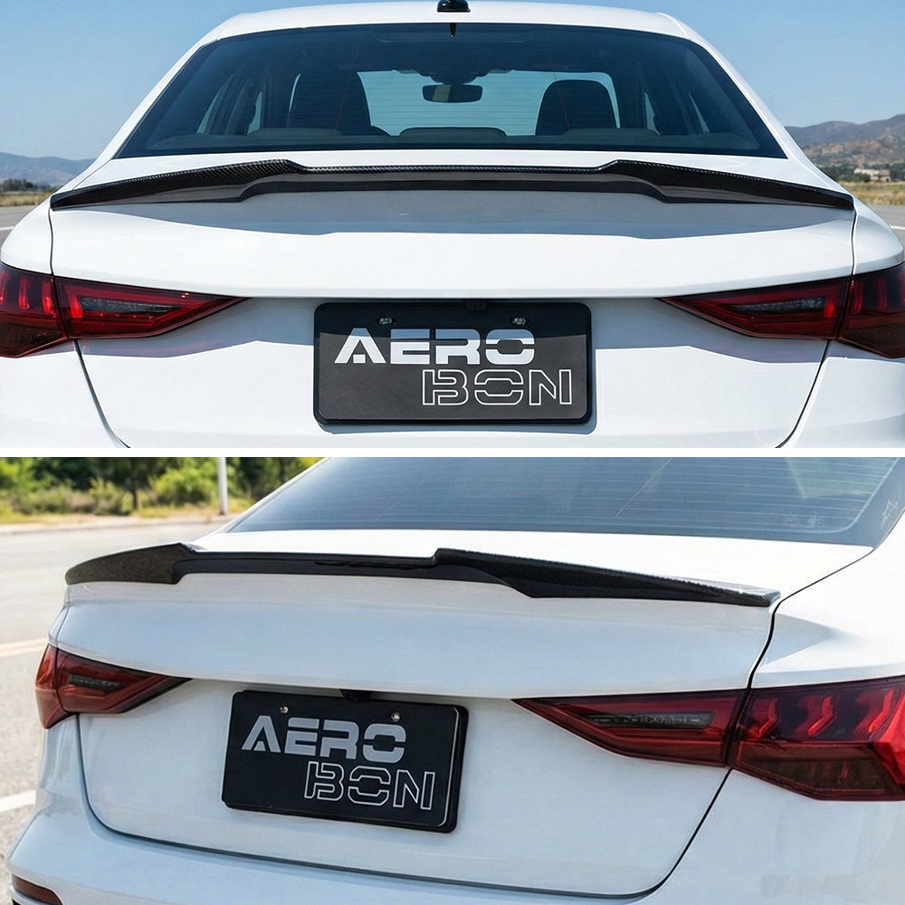 AeroBon Real Carbon Fiber Trunk Spoiler Compatible with 2022-2026 Audi A3 S3 RS3 Spoiler 8Y Sedan Rear Spolier (MV Style) Motorsport Version