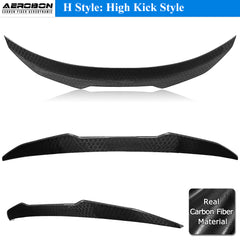 AeroBon Real Carbon Fiber Trunk Spoiler Compatible with 2007-2014 Infiniti G35, G37, G25, Q40 4-Door Sedan Spoiler (H Style) Honeycomb Weave