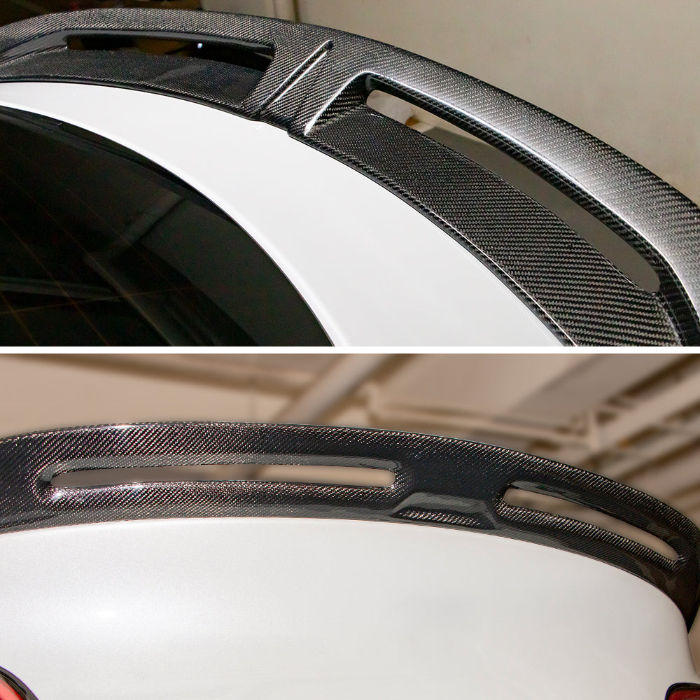 AeroBon Real Carbon Fiber Trunk Spoiler Compatible with 2012-2026 Tesla Model S Rear Spoiler (Turbo Style) Turbo Aero
