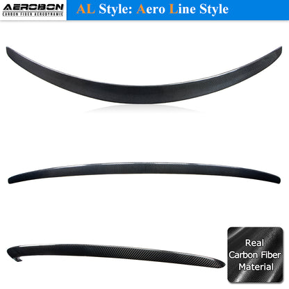 AeroBon Real Carbon Fiber Trunk Spoiler Compatible with 2015-2021 Mercedes C Class W205 Sedan Rear Spoiler (AL Style) Aero Line
