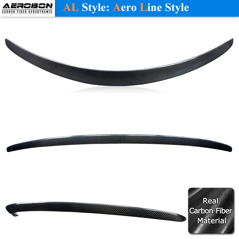 AeroBon Real Carbon Fiber Trunk Spoiler Compatible with 2015-2021 Mercedes C Class W205 Sedan Rear Spoiler (AL Style) Aero Line