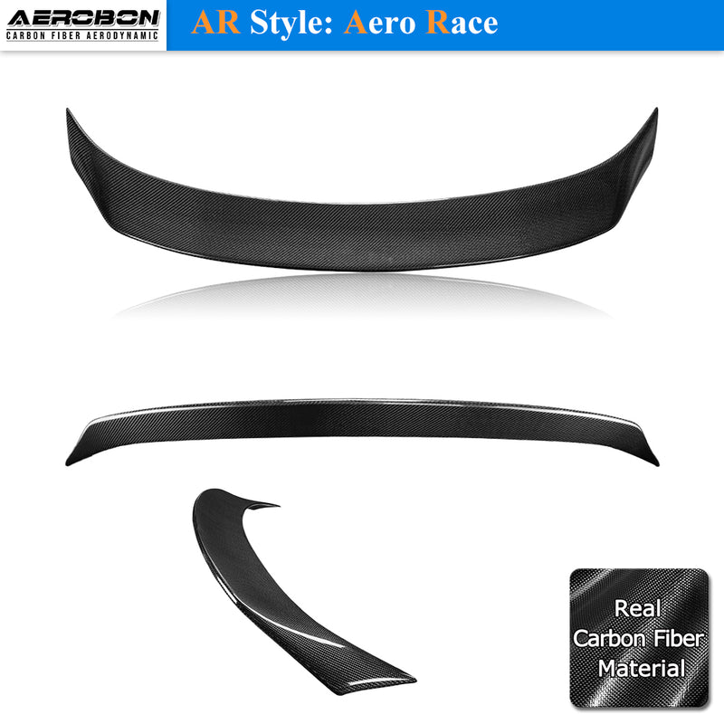AeroBon Real Carbon Fiber Trunk Spoiler Compatible with 2014-2024 Infiniti Q50 Q50S Sedan Spoiler (AR Style)
