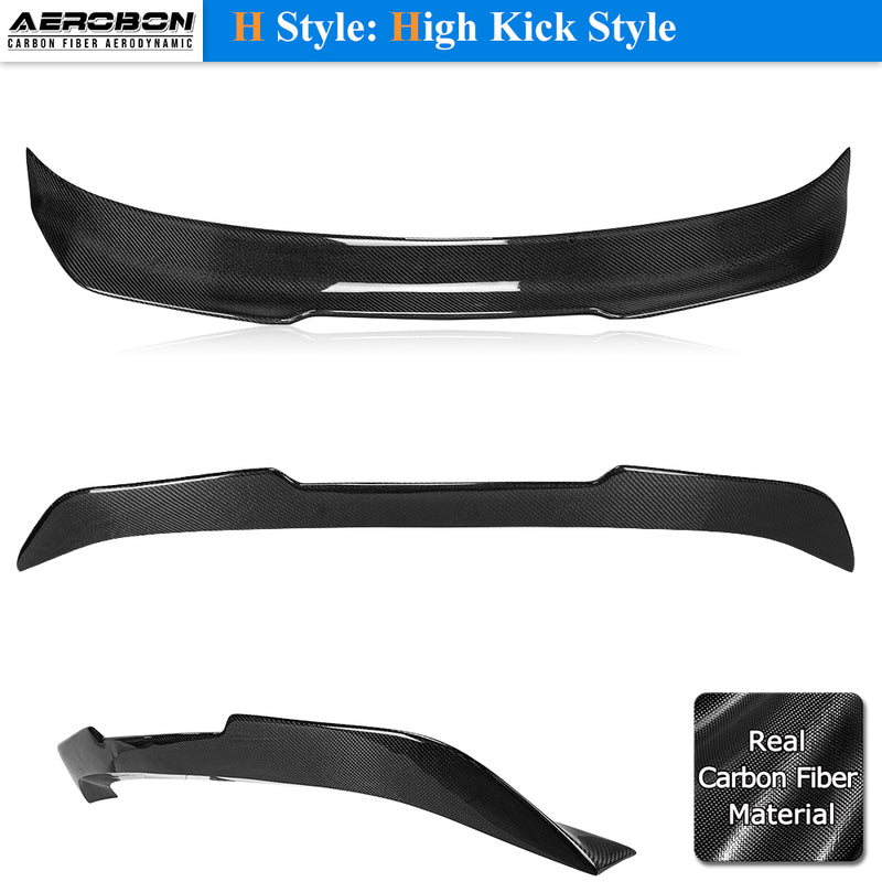 AeroBon Real Carbon Fiber Trunk Spoiler Compatible with 2014-2020 Lexus (XE30) IS250 IS300 IS350 Sedan (H Style) High Kick