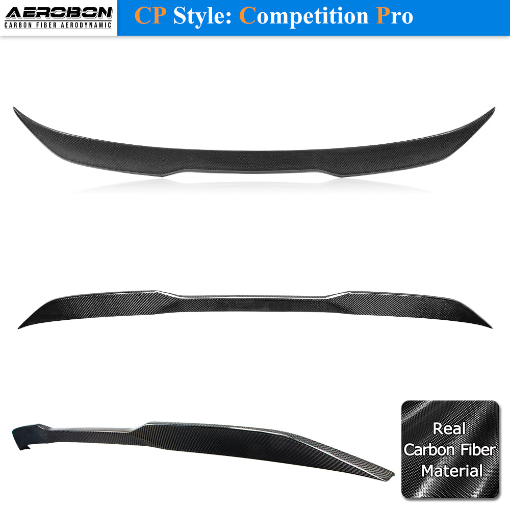 AeroBon Real Carbon Fiber Trunk Spoiler Compatible with 2017-2023 BMW 5 Series G30 Sedan F90 M5 Spoiler (CP Style) Competition Pro