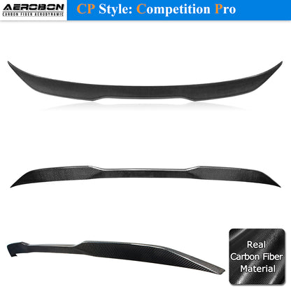 AeroBon Real Carbon Fiber Trunk Spoiler Compatible with 2017-2023 BMW 5 Series G30 Sedan F90 M5 Spoiler (CP Style) Competition Pro