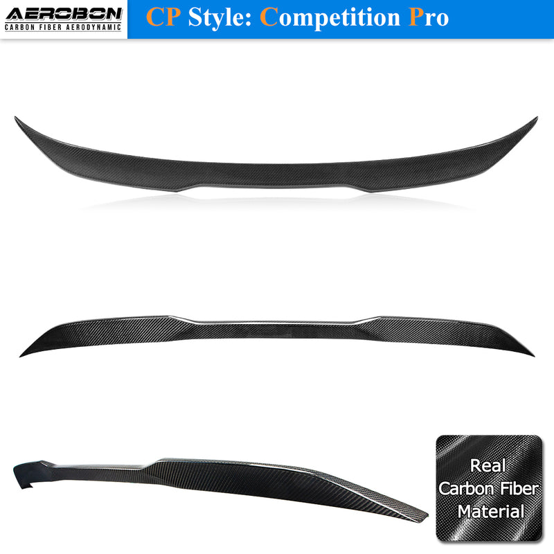 AeroBon Real Carbon Fiber Trunk Spoiler Compatible with 2017-2023 BMW 5 Series G30 Sedan F90 M5 Spoiler (CP Style) Competition Pro