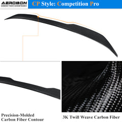AeroBon Real Carbon Fiber Trunk Spoiler Compatible with 2013-2018 BMW 3 Series F30 Sedan F80 M3 Spoiler (CP Style) Competition Pro