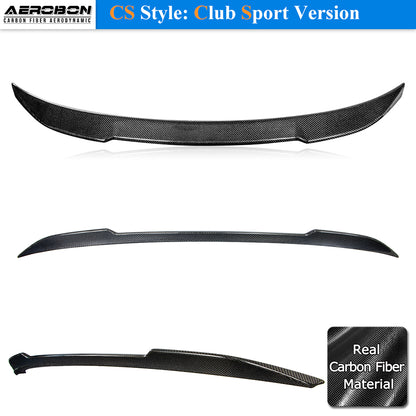 AeroBon Real Carbon Fiber Trunk Spoiler Compatible with 2013-2018 BMW 3 Series F30 Sedan F80 M3 Rear Spoiler (CS Style) Club Sport