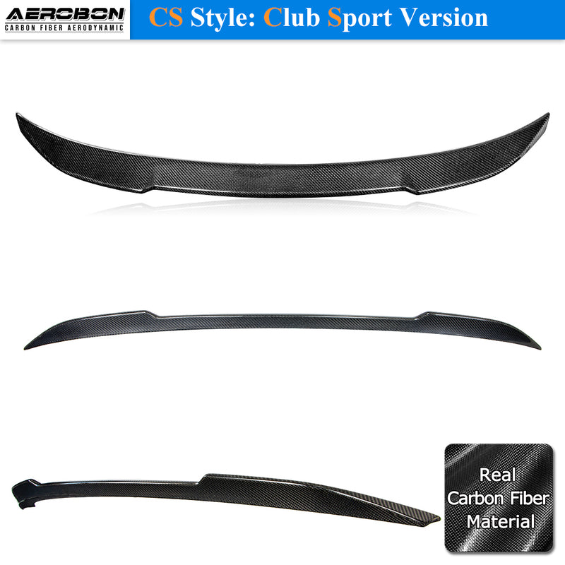 AeroBon Real Carbon Fiber Trunk Spoiler Compatible with 2013-2018 BMW 3 Series F30 Sedan F80 M3 Rear Spoiler (CS Style)