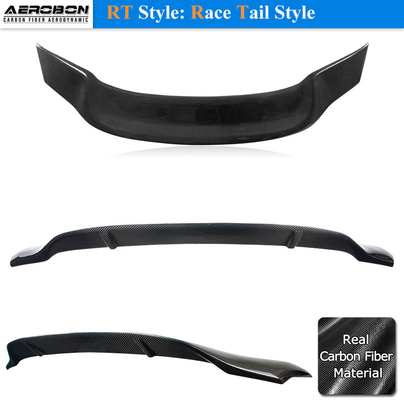 AeroBon Real Carbon Fiber Trunk Spoiler Compatible with 2014-2020 Lexus (XE30) IS250 IS300 IS350 Sedan Rear Spoiler (RT Style) Race Tail