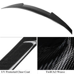AeroBon Real Carbon Fiber Trunk Spoiler Compatible with 2018-2023 Kia Stinger Spoiler (MV Style)