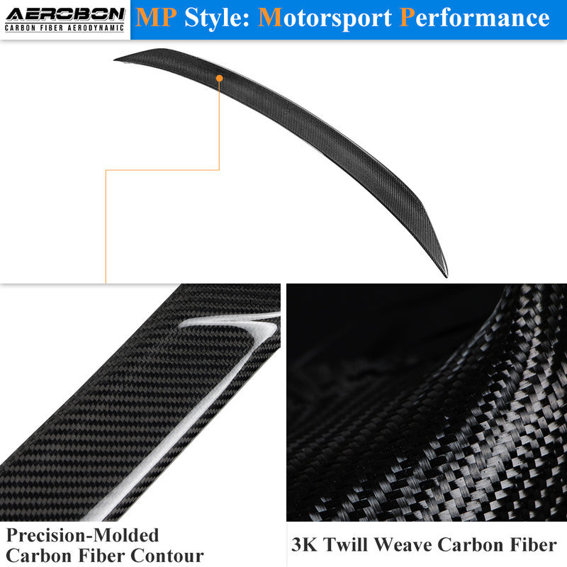 AeroBon Real Carbon Fiber Trunk Spoiler Compatible with 2019-2026 BMW 3 Series G20 Sedan M3 G80 Rear Spoiler (G20 MP Style)