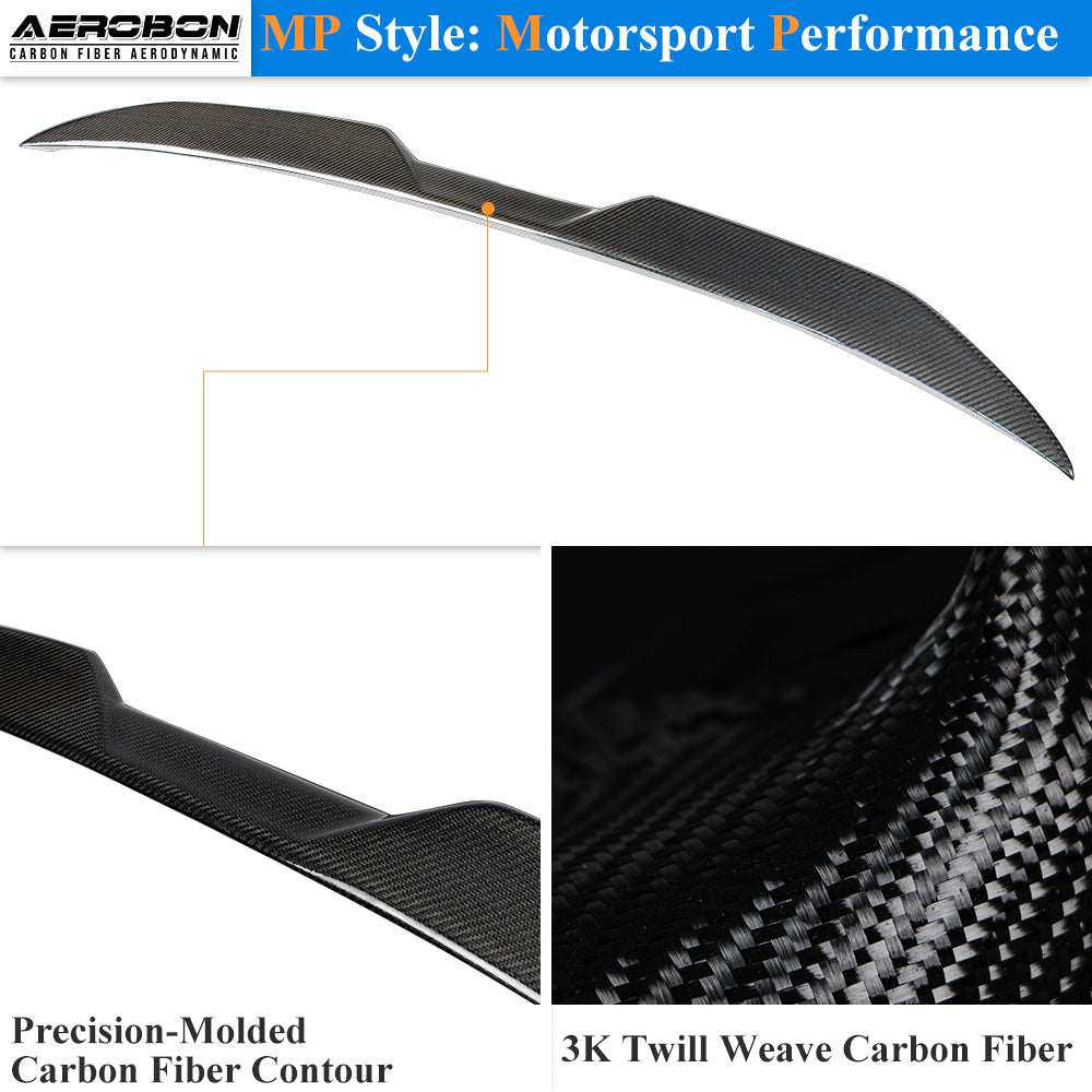 AeroBon Real Carbon Fiber Trunk Spoiler Compatible with 2014-2020 BMW 4-Series F36 Spoiler Gran Coupe 4-Door (MP Style 2024)