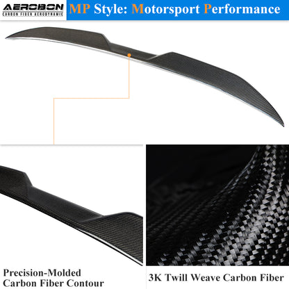 AeroBon Real Carbon Fiber Trunk Spoiler Compatible with 2014-2020 BMW 4-Series F36 Spoiler Gran Coupe 4-Door (MP Style 2024)