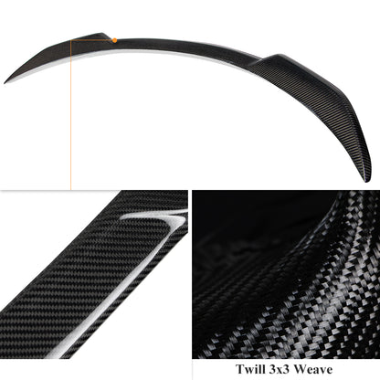 AeroBon Real Carbon Fiber Trunk Spoiler Compatible with 2012-2024 Tesla Model S Spoiler (MP Style)