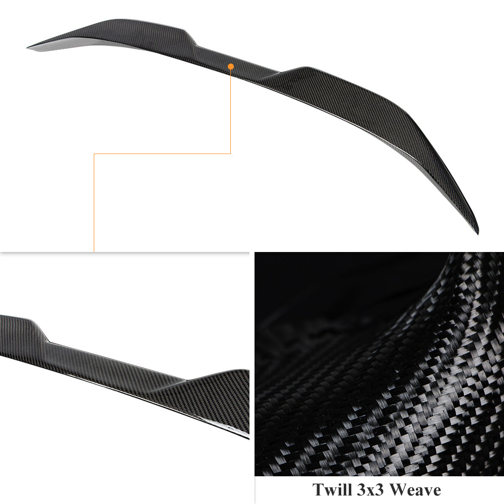 AeroBon Real Carbon Fiber Trunk Spoiler Compatible with 2017-2024 Audi A5 S5 RS5 Spoiler B9 Sportback 4-Door (MP Style)