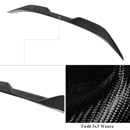 AeroBon Real Carbon Fiber Trunk Spoiler Compatible with 2017-2024 Audi A5 S5 RS5 Spoiler B9 Sportback 4-Door (MP Style)