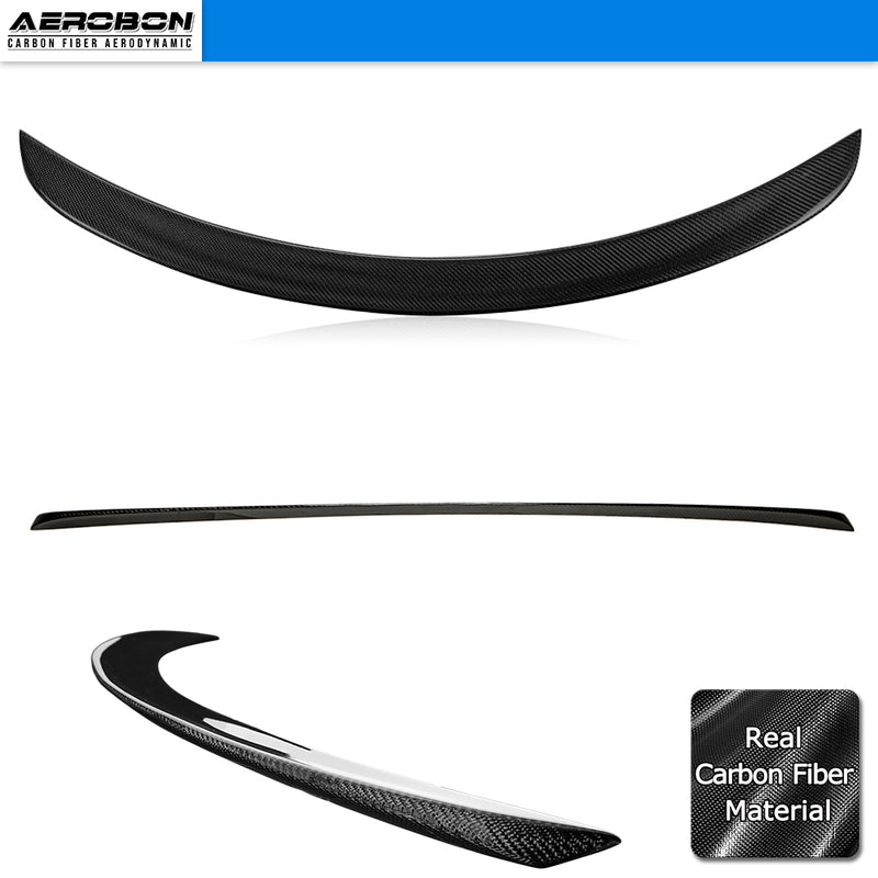 AeroBon Real Carbon Fiber Trunk Spoiler Compatible with 2012-2023 Tesla Model S Spoiler (OE Style)