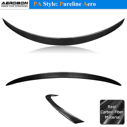 AeroBon Real Carbon Fiber Trunk Spoiler Compatible with 2014-2024 Infiniti Q50 Q50S Rear Spoiler (PA Style) Pureline Aero