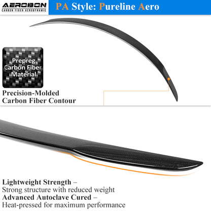 AeroBon Prepreg Dry Carbon Fiber Trunk Spoiler Compatible with 2025 2026 Tesla Model Y Juniper Rear Spoiler (Performance Style)