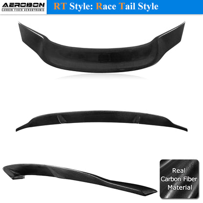 AeroBon Real Carbon Fiber Trunk Spoiler Compatible with 2015-2021 Mercedes C Class W205 Sedan Rear Spoiler (R Style) Race Tail