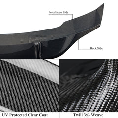 AeroBon Real Carbon Fiber Trunk Spoiler Compatible with 2017-2024 Alfa Romeo Giulia Sedan Spoiler (R Style)