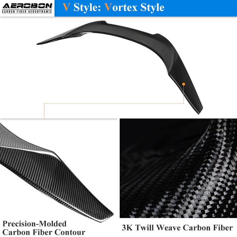 AeroBon Real Carbon Fiber Trunk Spoiler Compatible with 2020-2026 Toyota GR Supra A90 A91 Rear Spoiler (V Style) Vortex