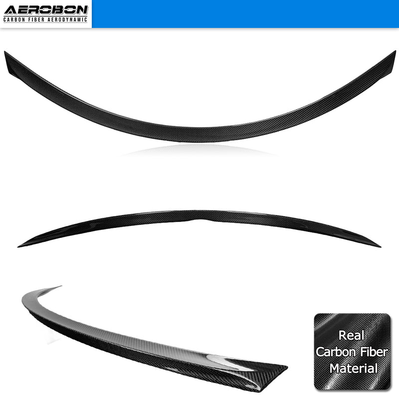 AeroBon Real Carbon Fiber Trunk Spoiler Compatible with 2012-2024 Tesla Model S Spoiler (Long Style)