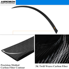 AeroBon Real Carbon Fiber Trunk Spoiler Compatible with 2012-2024 Tesla Model S Spoiler (Long Style)