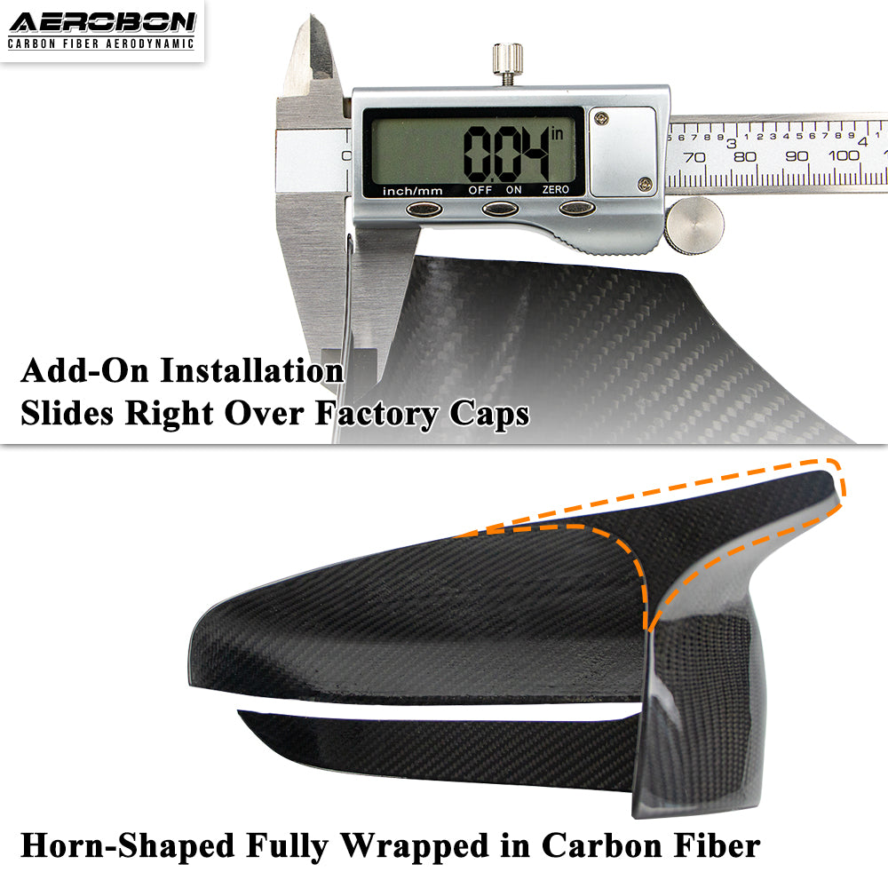 AeroBon Dry Carbon Fiber Mirror Cap Overlays Compatible with BMW 3 Series G20, 4 Series G22 G23 G26, 5 Series G30, 6 Series G32, 7 Series G11 G12, 8 Series G14 G15 G16 Mirror Cpas (MA Style) M-Arc