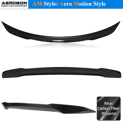 AeroBon Real Carbon Fiber Trunk Spoiler Compatible with 2020-2026 Mercedes CLA Class C118 Sedan Rear Spoiler AM style (Aero Motion)