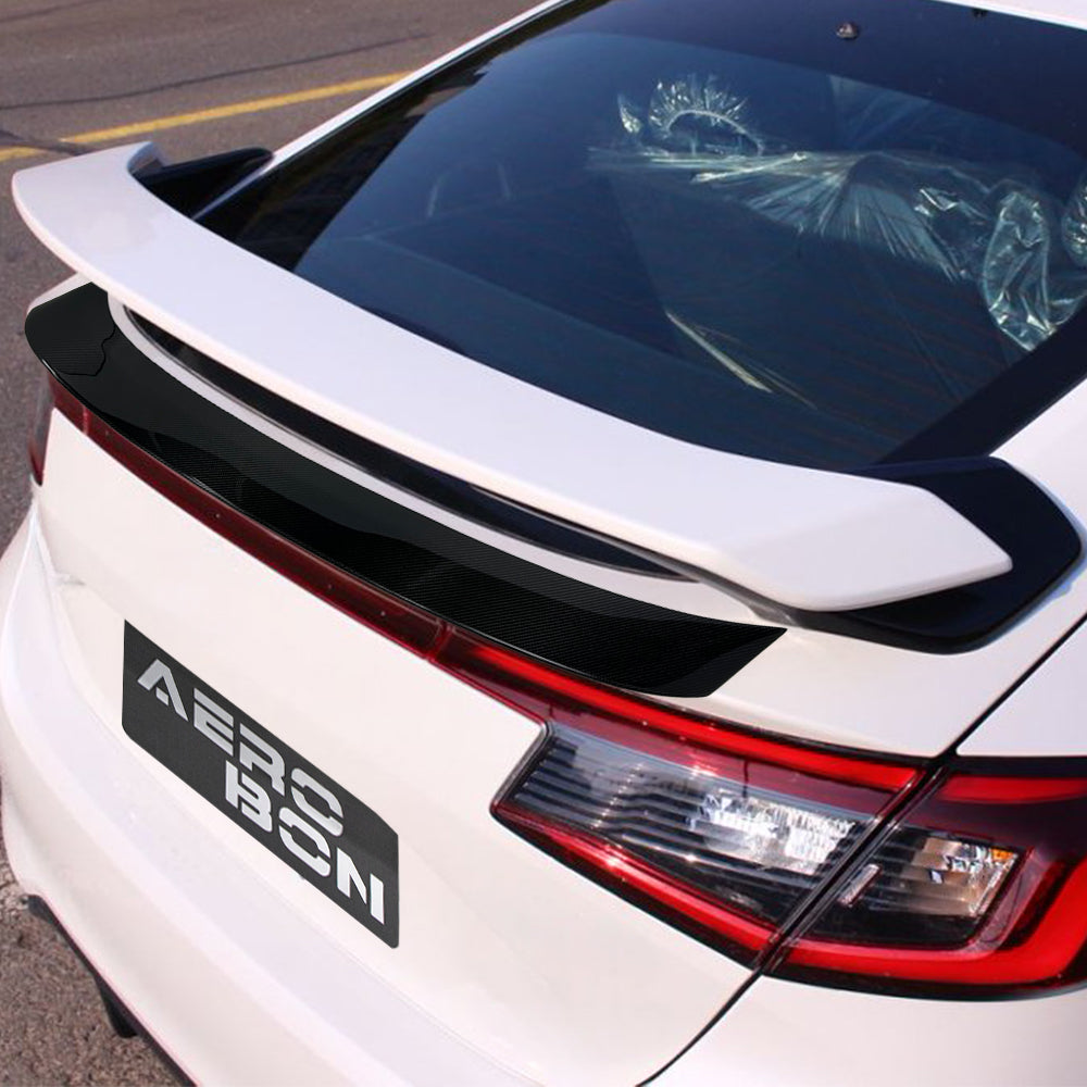 AeroBon Real Carbon Fiber Trunk Spoiler Compatible with 2022-2026 Honda Civic 11th Gen Hatchback and Type R Spoiler (MU Style)