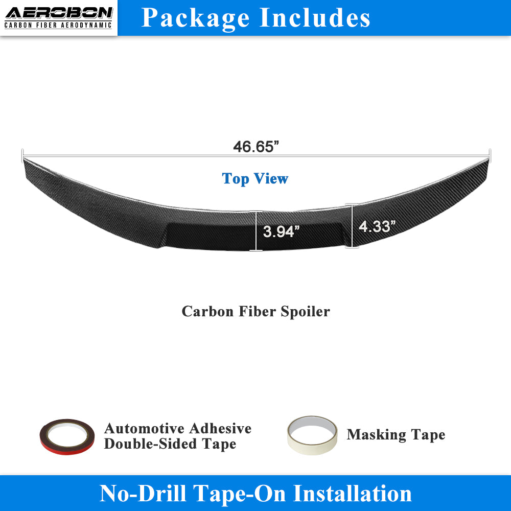 AeroBon Real Carbon Fiber Trunk Spoiler Compatible with 2022-2026 Honda Civic 11th Gen Hatchback and Type R Spoiler (MV Style) Motorsport Version
