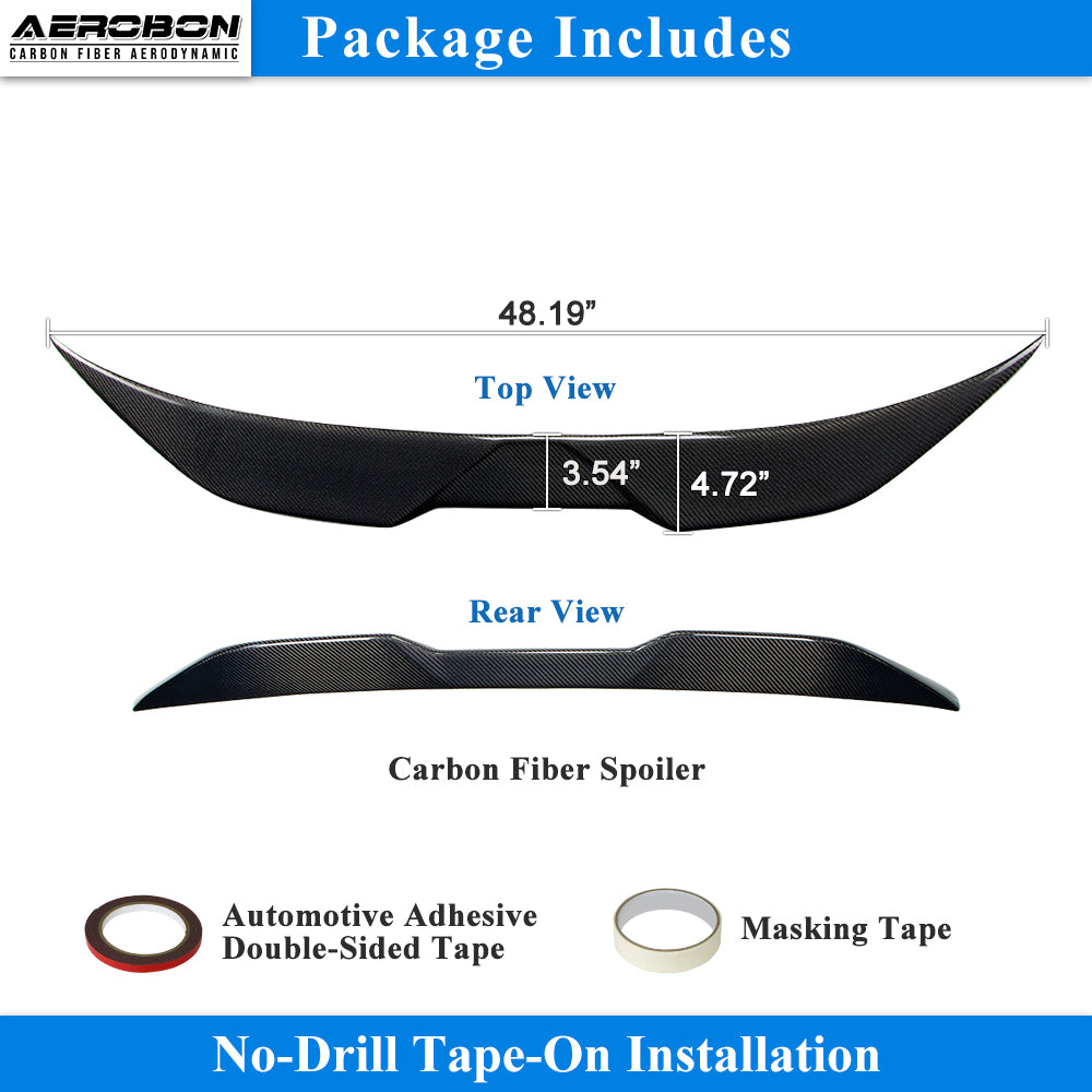 AeroBon Real Carbon Fiber Trunk Spoiler Compatible with 2018-2022 Honda Accord 10th Gen Rear Spoiler (MP Style) Motorsport Performance
