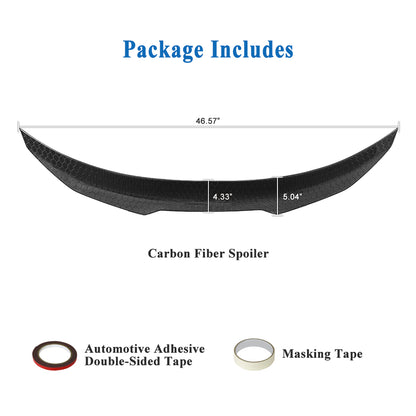 AeroBon Real Carbon Fiber Honeycomb Weave Trunk Spoiler Compatible with 2017-2023 Infiniti Q60 Q60S Coupe Spoiler (H Style) High Kick