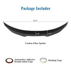 AeroBon Real Carbon Fiber Honeycomb Weave Trunk Spoiler Compatible with 2017-2023 Infiniti Q60 Q60S Coupe Spoiler (H Style) High Kick