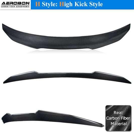 AeroBon Real Carbon Fiber Trunk Spoiler Compatible with 2008-2015 Infiniti G37 Coupe Spoiler 2-Door (H Style)