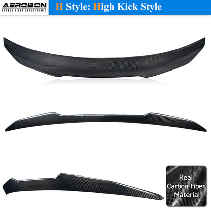 AeroBon Real Carbon Fiber Trunk Spoiler Compatible with 2007-2014 Infiniti G35, G37, G25, Q40 4-Door Sedan (H Style)
