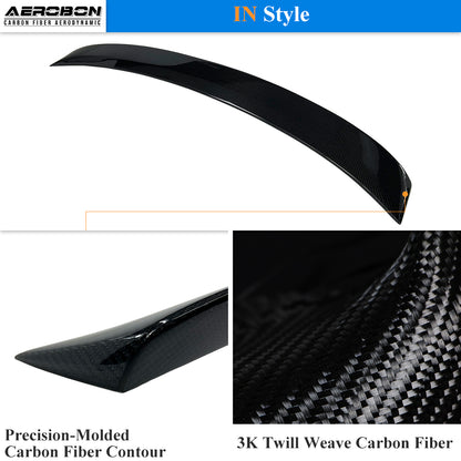 AeroBon Real Carbon Fiber Trunk Spoiler Compatible with 2022-2026 Honda Civic 11th Gen Hatchback and Type R Spoiler (MU Style)