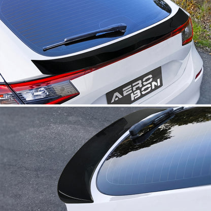 AeroBon Real Carbon Fiber Trunk Spoiler Compatible with 2022-2026 Honda Civic 11th Gen Hatchback and Type R Spoiler (MU Style)