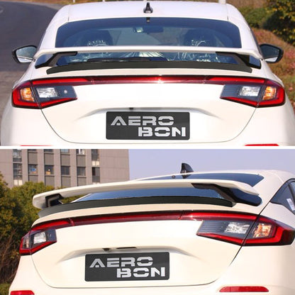 AeroBon Real Carbon Fiber Trunk Spoiler Compatible with 2022-2026 Honda Civic 11th Gen Hatchback and Type R Spoiler (MU Style)
