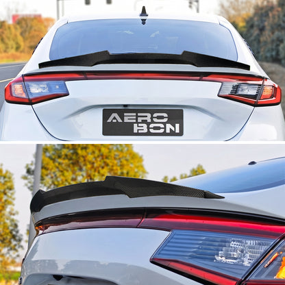 AeroBon Real Carbon Fiber Trunk Spoiler Compatible with 2022-2026 Honda Civic 11th Gen Hatchback and Type R Spoiler (MV Style) Motorsport Version