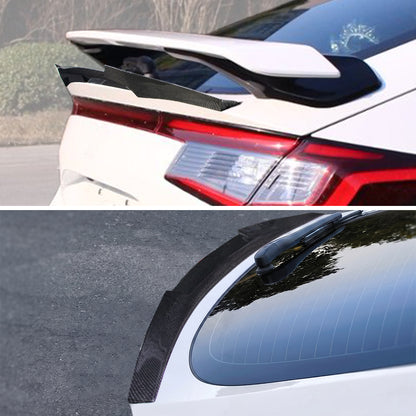 AeroBon Real Carbon Fiber Trunk Spoiler Compatible with 2022-2026 Honda Civic 11th Gen Hatchback and Type R Spoiler (MV Style) Motorsport Version