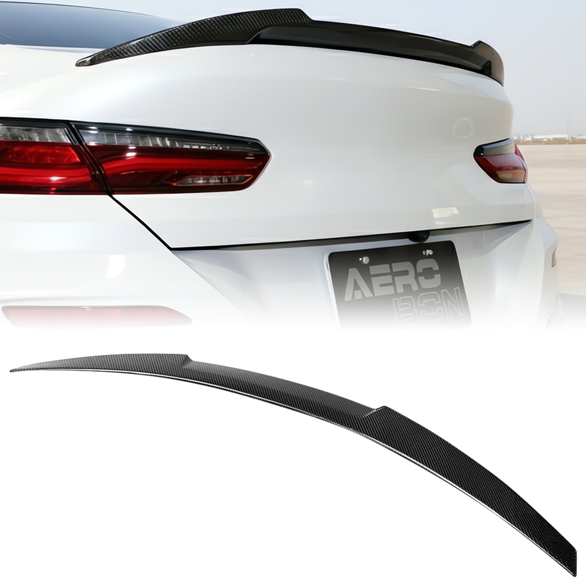 AeroBon CF Trunk Spoiler BMW 8 Series G16 / M8 F93 (2020-2026) MV - rear 3/4 view