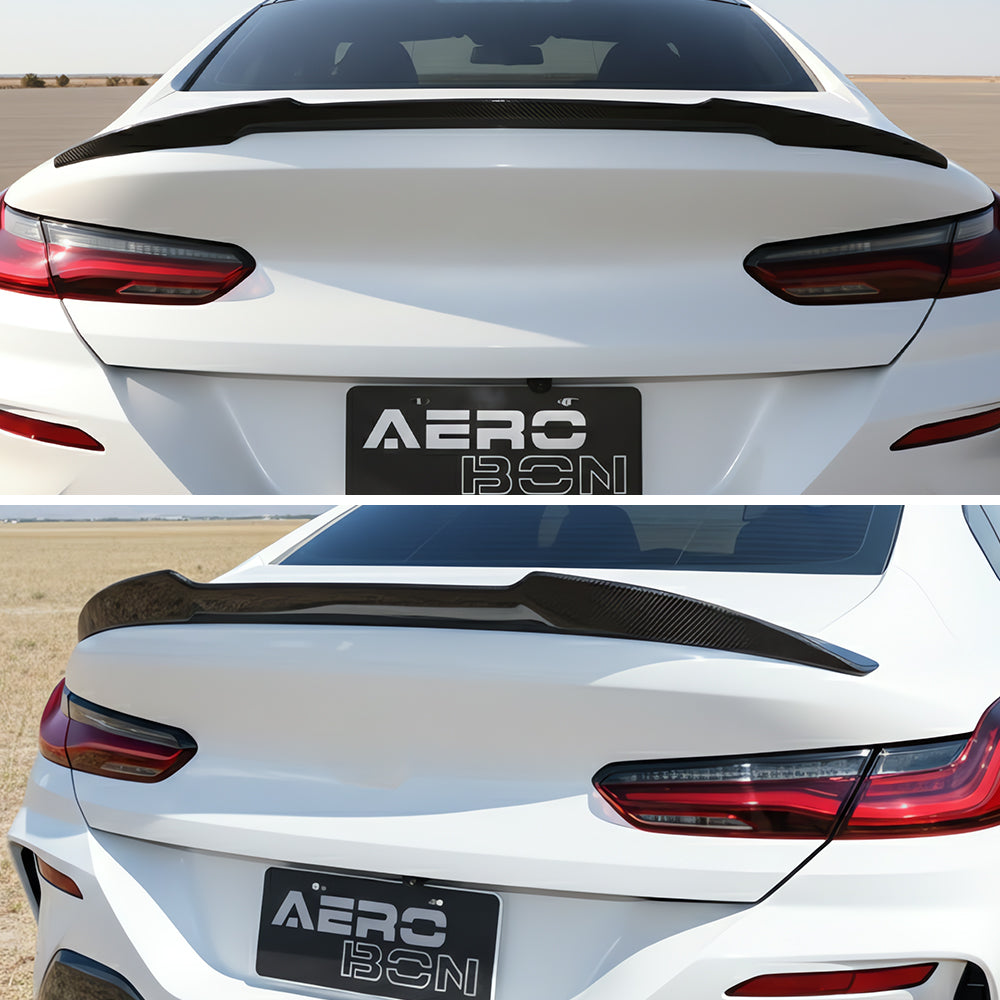 AeroBon CF Trunk Spoiler BMW 8 Series G16 / M8 F93 (2020-2026) MV - installed - rear view